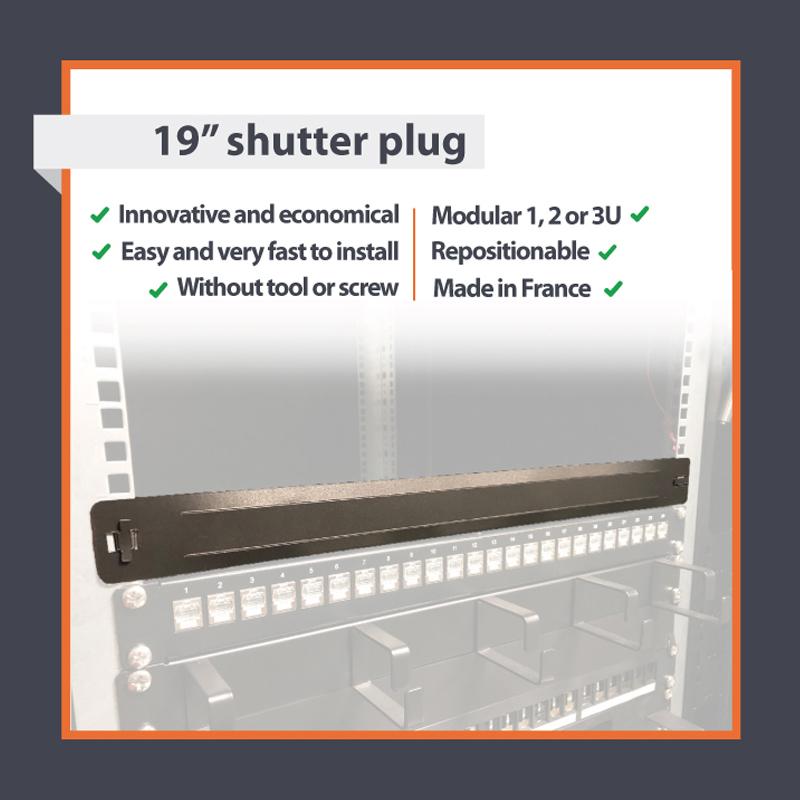 1U 19" shutter plug